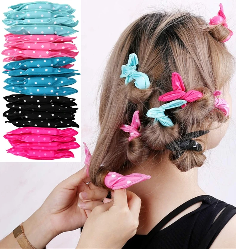 10Pcs/Lot Hair Curlers Soft Sleep Pillow Hair Rollers Set Best Flexible