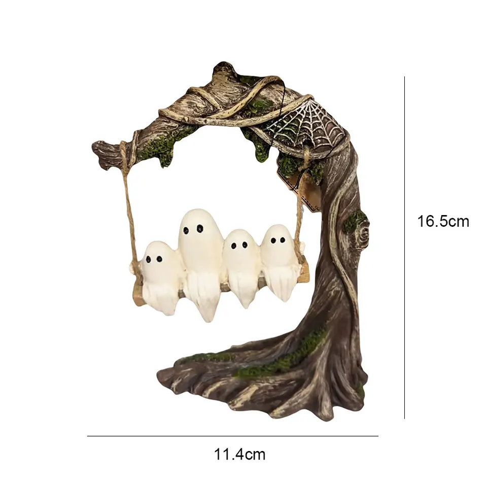 Swinging Ghost Tree Ornament for Halloween Decor