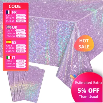 Pink Laser Party Tablecloth 1