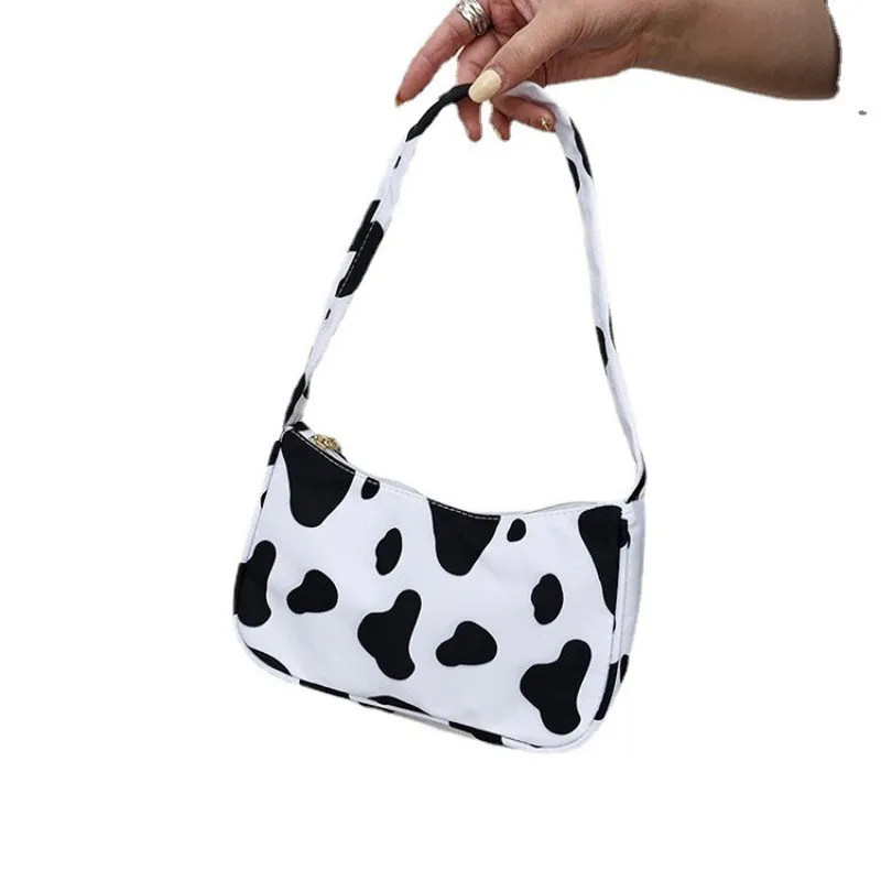 

2024 Women Fashion Animal Pattern Shoulder Bag Casual Nylon Butterfly Leopard Zebra Cow Print Handbag Underarm Bags