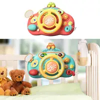 Cartoon Electric Simulate Driving Car Steering Wheel Baby Sounding Toys Kids Early Educational Stroller Driving Musical Toys 1