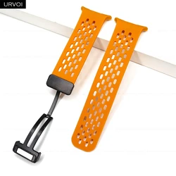 Breathable Silicone Strap with Magnetic Closure and Easy - Click Button - Ultra 47mm (California Poppy)