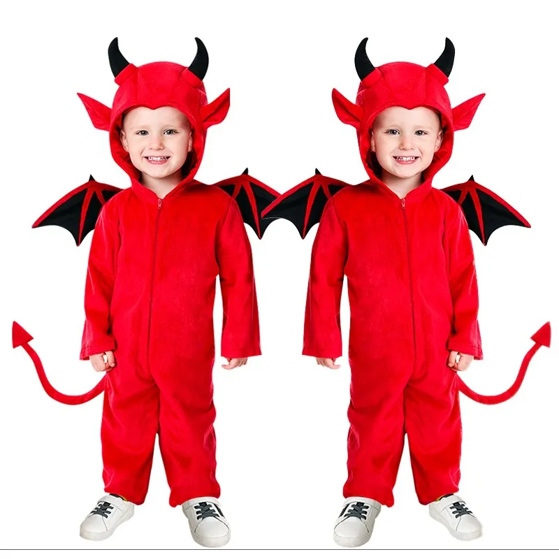 

New children's little devil Satan costume Halloween boy monster cosplay costume school party performance costume