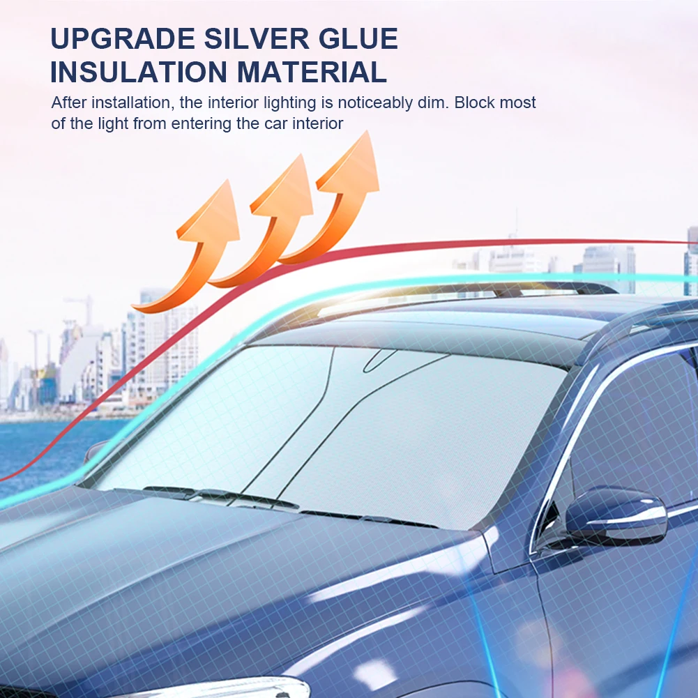 Windshield Sun Visor Anti-infrared Front Window Protection Parasol UV Reflective Car Sun Shield Silver Coated for Auto SUV Truck