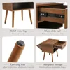 Hidden Compartment Nightstands, Mid Century Modern Concealment Furniture, Bedside Table with Wood Legs, End Table 5