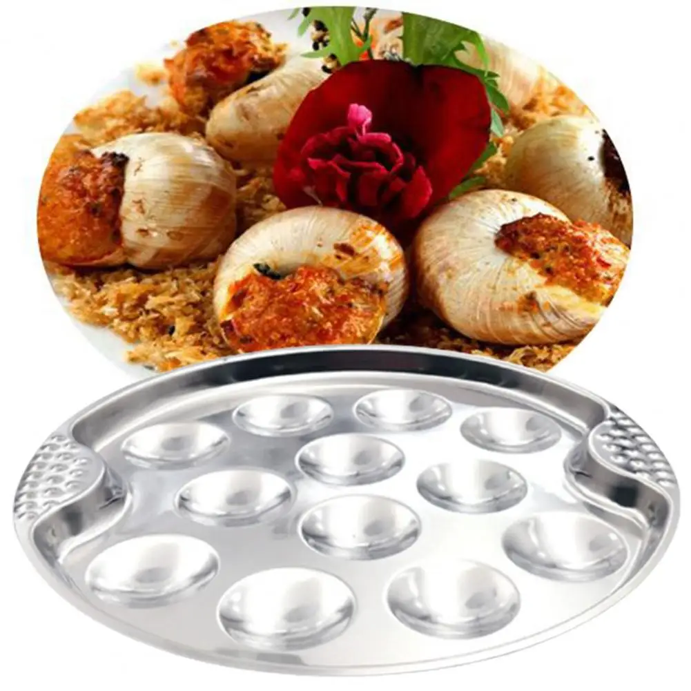 Snail Cooking Tray Durable Heat Resistant Mushroom Escargot Plate Compartment Heat-resistant Mushroom Plate for Escargot