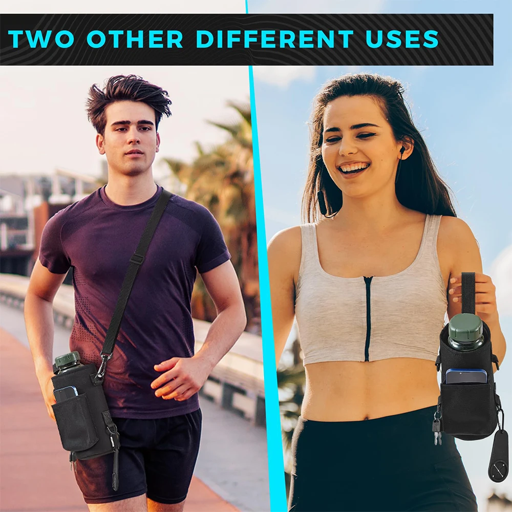 Magnetic Bottle Sling Bag with Phone Pocket Gym Water Bottle Carrier Bag with Silicone Towel Buckle Keep Your Item off the Floor 5