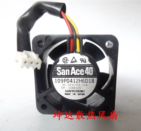 산요 쿨러 선풍기, 더블 볼 냉각 선풍기, 109P0412H6D18, 6D01, 12V, 0.11A, 4020, 4cm, 40x40x20mm,  신제품