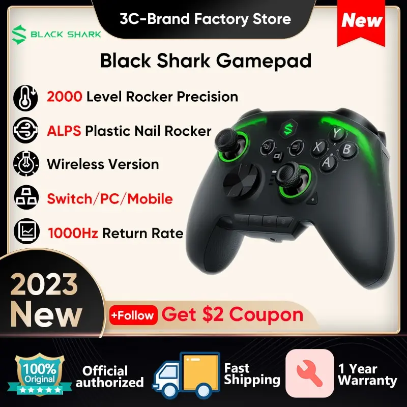 Tubarão preto controlador de jogos sem fio, interruptor Gamepad, 2.4G, Xbox  Series, PC, interruptor, telefone móvel, andróide, iOS, novo, 2023