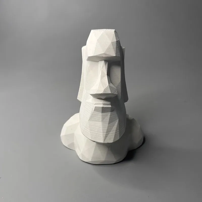 Nordic Ins Moai Stone Art Gypsum Statue Decorations for Room Aesthetic Sculpture Art Figurine Home Office Cabinet Decoration