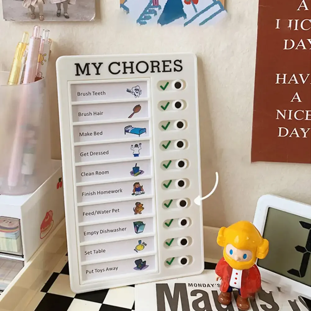 Reusable Memo Pad Chores Checklist Daily Planner Memo Chore Chart Detachable Board for Kid Self-discipline Routine Planning Card chore chart paper pad