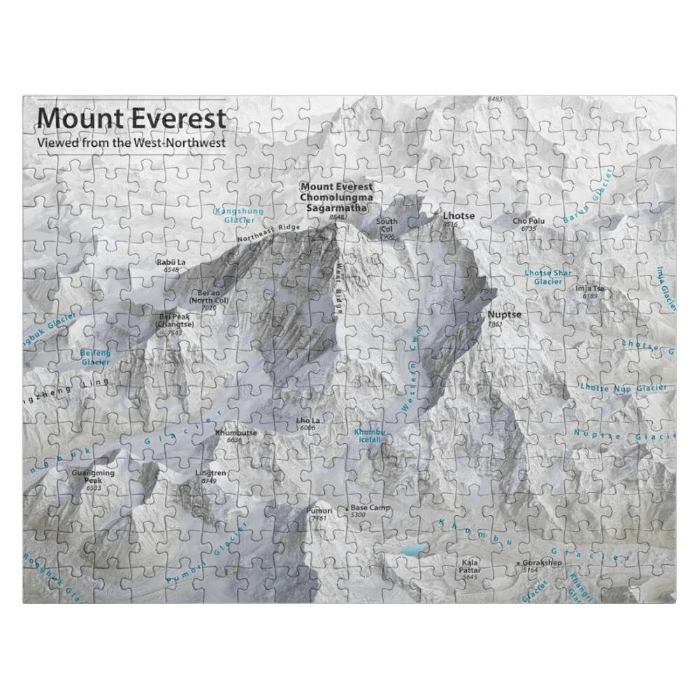 

Mount Everest 3D Map with Labels Jigsaw Puzzle Baby Wooden Puzzle Customized Puzzles For Kids