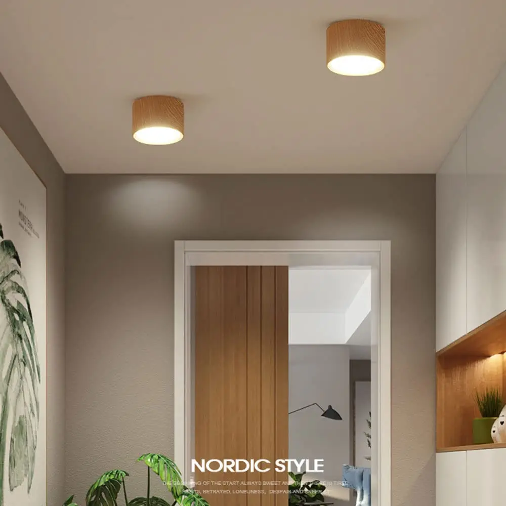 220V Downlight, Wooden Ceiling Lamp, Indoor Decor Lamps, Room Lighting, Living Room Corridor LED Down Lights for Street Bedroom - 6