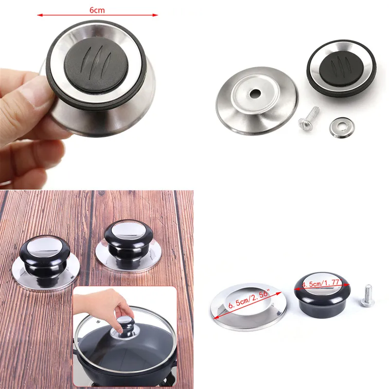 1/2pcs Stainless Steel Replaceable Cover Button Lid Cover Handle Knob Handgrip Grip Kitchen Tool