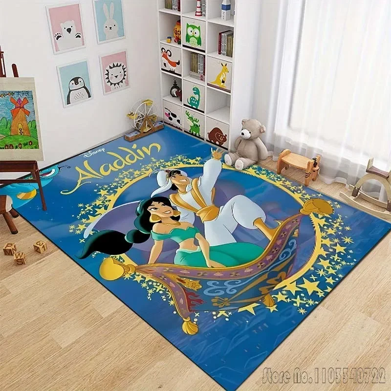 Aladdin Princess Jasmine Printing Carpet for Living Room Bedroom Kid's Room Home Decor Area Rug Non-slip Mat Sofa Mat 4