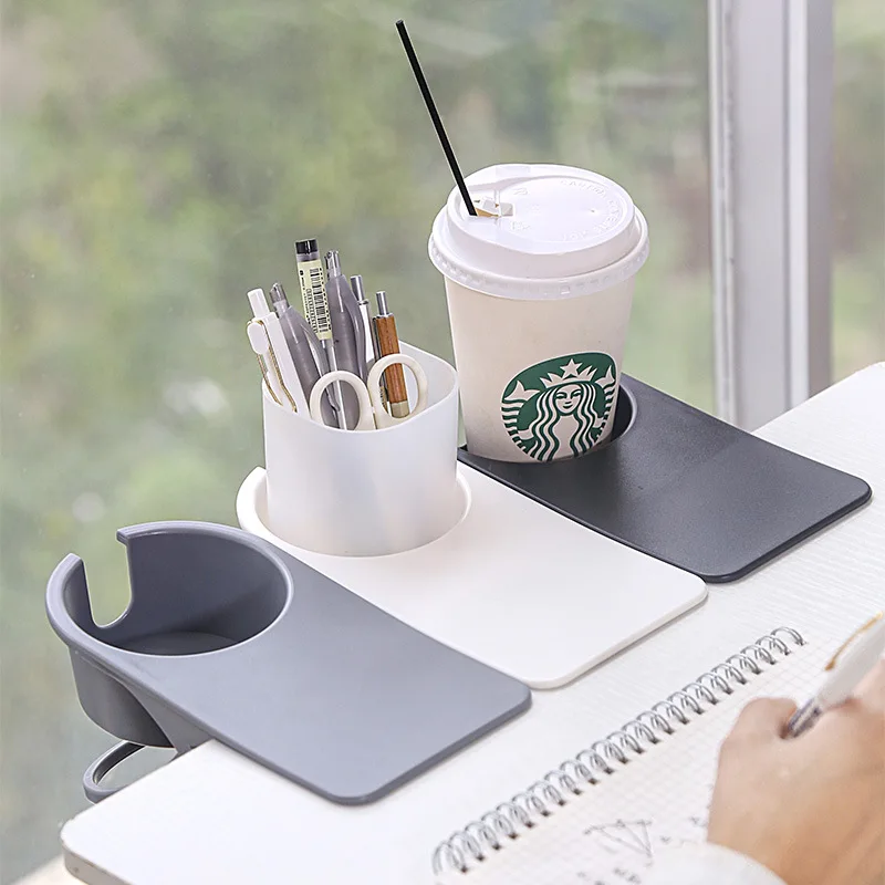 2Pcs Creative Coffee Cup Holder Table Side Water Cup Shelf Cosmetic Makeup Brush Storage Desk Pencil Stationery Container