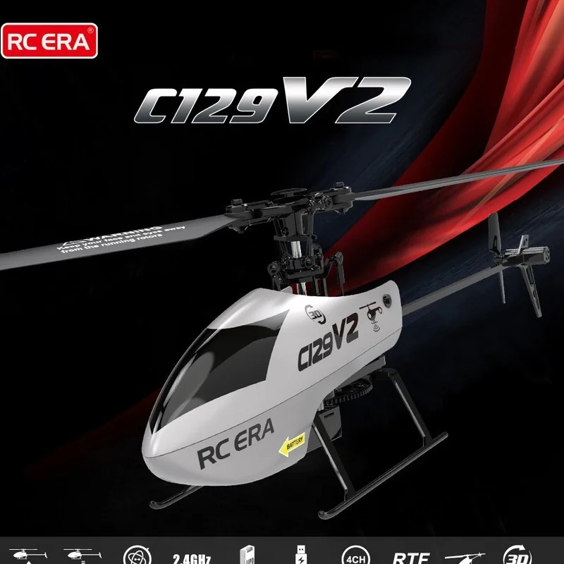 C129 V2 모델 헬리콥터 싱글 프로펠러, 에일러론 없는 360 ° 스턴트 리모컨 비행기, 소년 장난감, 어린이 생일 선물, 신제품 