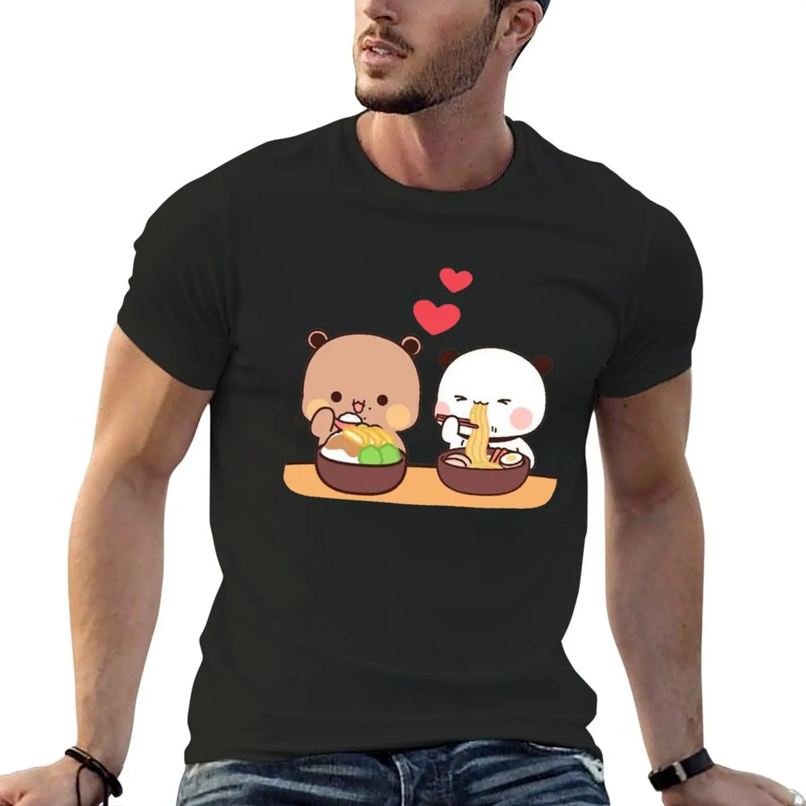 

peach and goma mochi bear T-Shirt customs for a boy mens graphic t-shirts hip hop