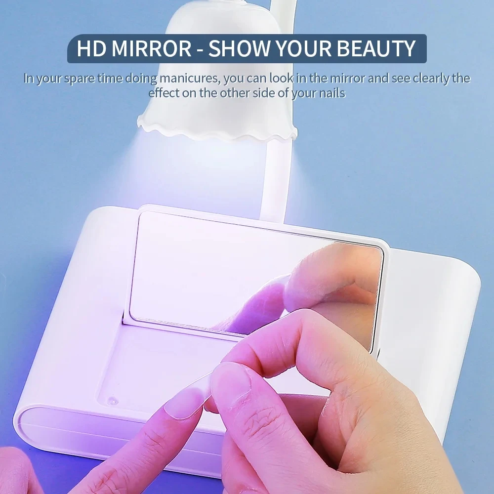 Charge Nail LED Lamp UV Fast Drying Nail Dryer False Nail Manicure Polish Glue Nail Lamp 360° Bendable Table Lamp 24W 2