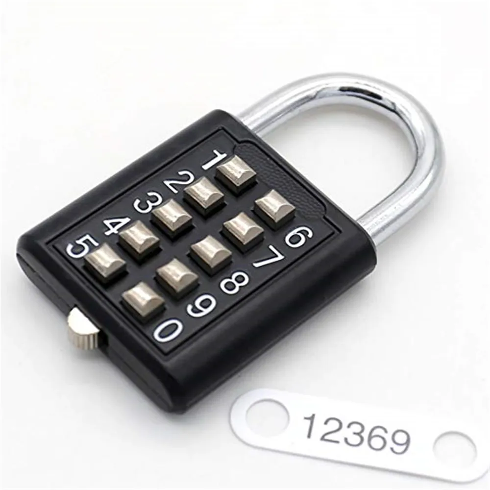 5 Digit Push Button Combination Padlock Silver Number Luggage Travel Code Lock Travel Accessories smart lock deadbolt Access Control Systems