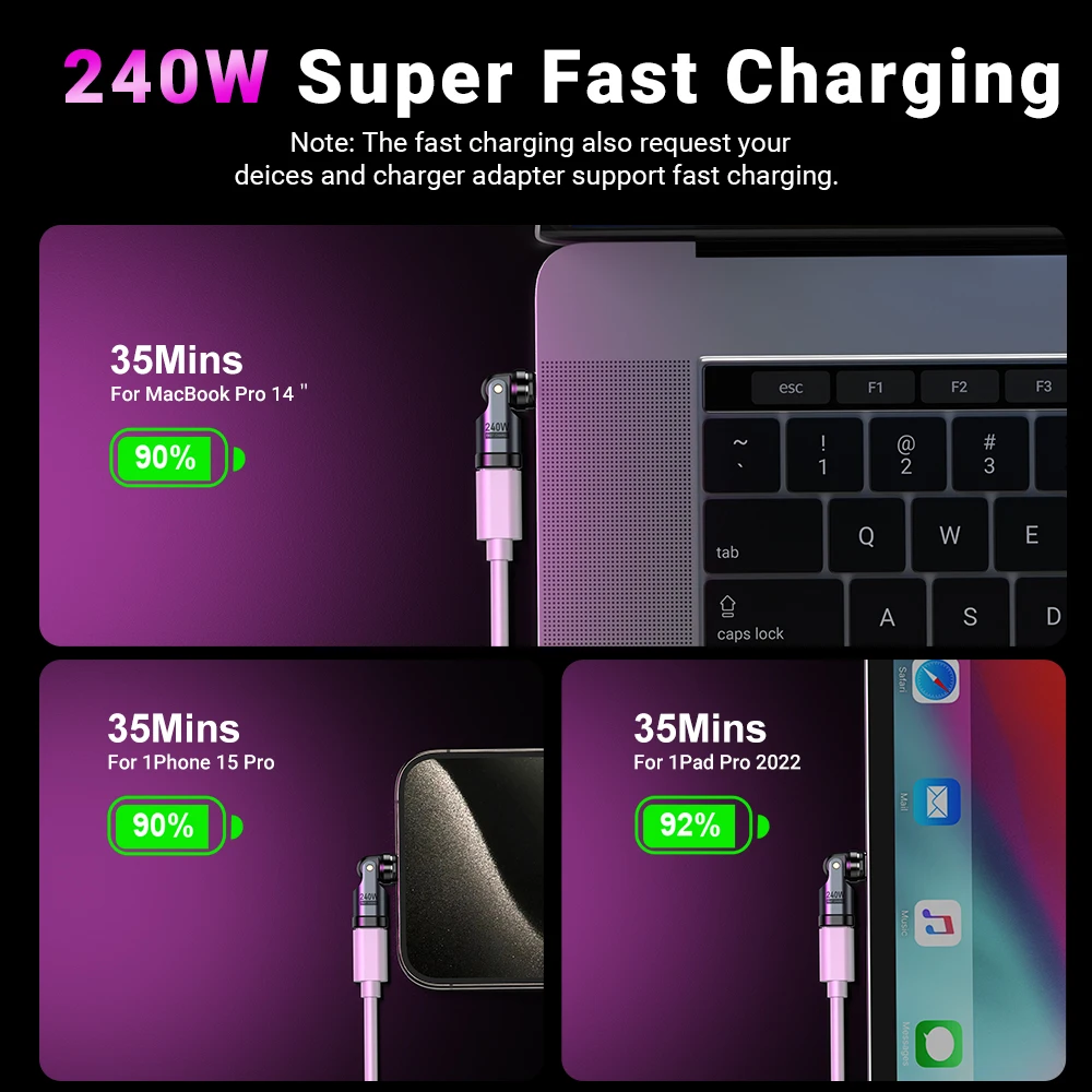 AUFU 240W Magnetic USB C Adapter 9Pin USB Type C Fast Charge Cable Female Converter Samsung iPhone 15 pro Ipad Macbook usb to type c adapter type c adapter charging adapter cable kit magnetic cable adapter charging cable adapter magnetic charging adapter charger power adapter
