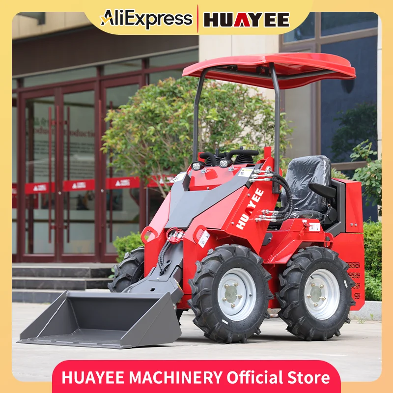Huayee-スキッドステアローダー,油圧ミニホイールローダー,短納期,工場