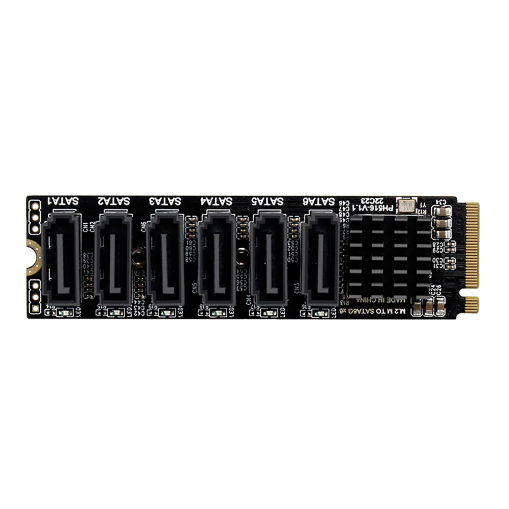 M2 M-EKY PCIE3.0 에서 SATA6G 도킹 확장 카드, 6 포트 어댑터 카드, 하드 디스크 지지대 SATA용 변속기 속도 16000 MB/s