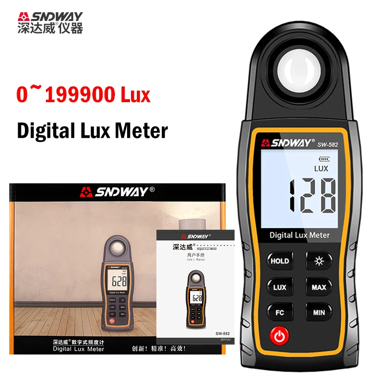 Цифровой luxmeter Lux/измеритель FC светильник метр для фотосъемки, люминометр, фотометр, ручной спектрометр, осветительный прибор 200000Lux