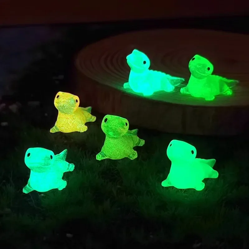 Lizard Figurines 10PCS Mini Glow At Dark Vivarium DIY Accessories Fairy Garden Decoration Kawaii Animals