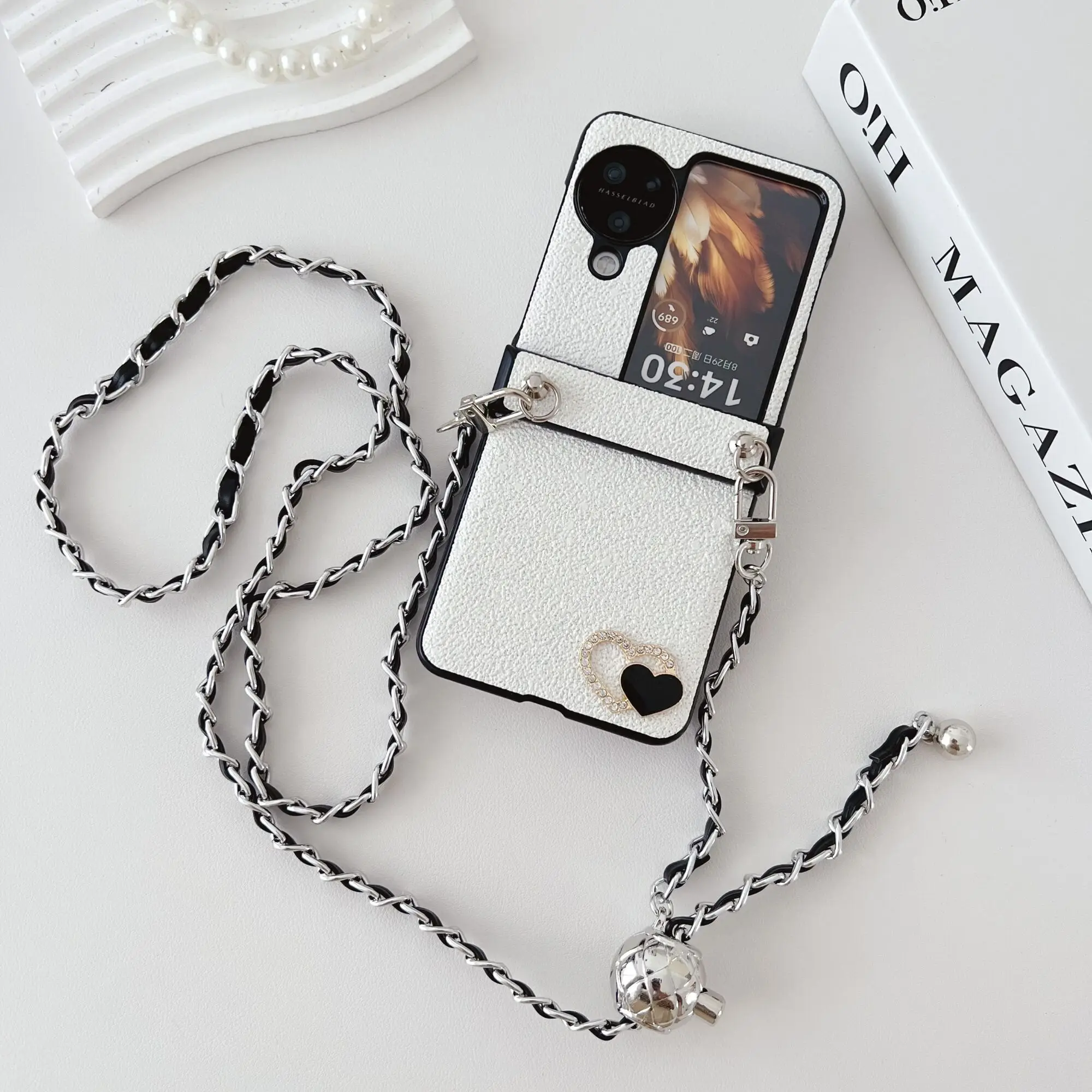 Case For OPPO Find N3 Flip TPU Long Crossbody Strap Bumper Hand Case For OPPO Find N3 Flip Back Cover