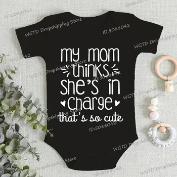 "My Mom Thinks She's Cute" Baby Romper 1