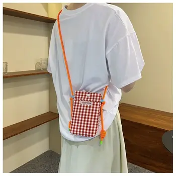 Borse da donna Borse a tracolla con griglia quadrata femminile Borse a tracolla di grande capacità alla moda per portafoglio da donna per telefono portatile  1