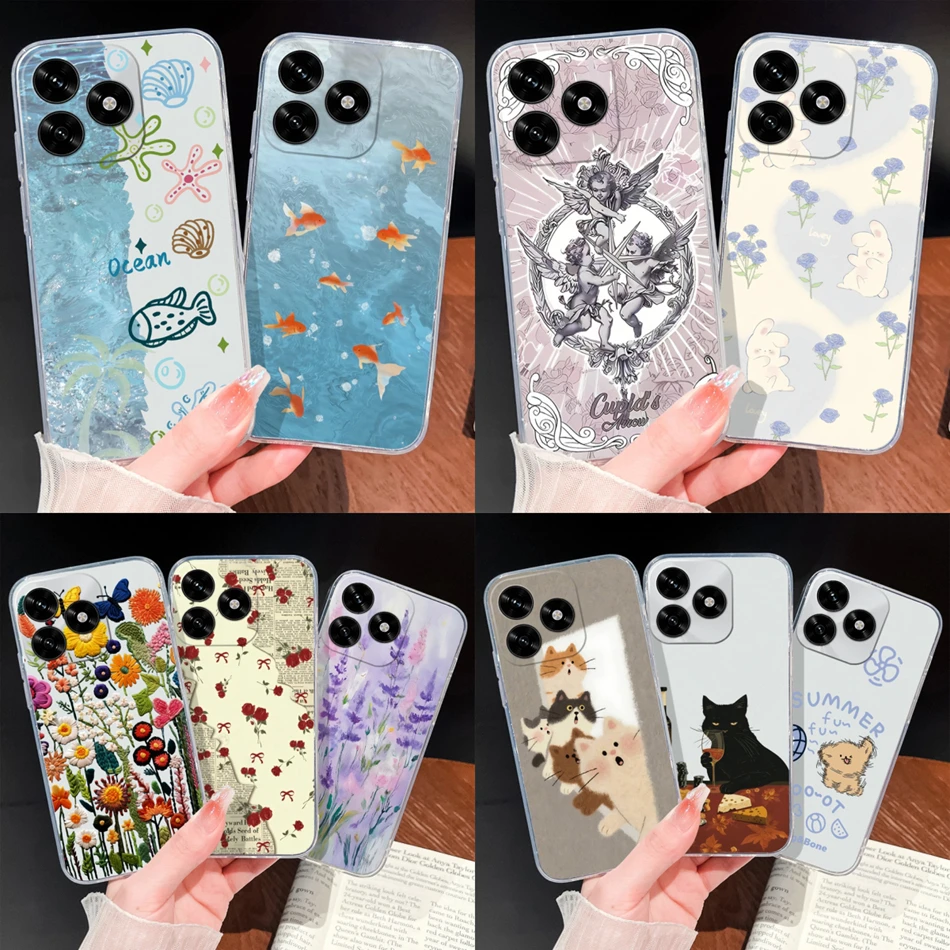 Lovely Animal Cartoon Soft Clear Silicone Phone Case - Lightweight and Durable Cover