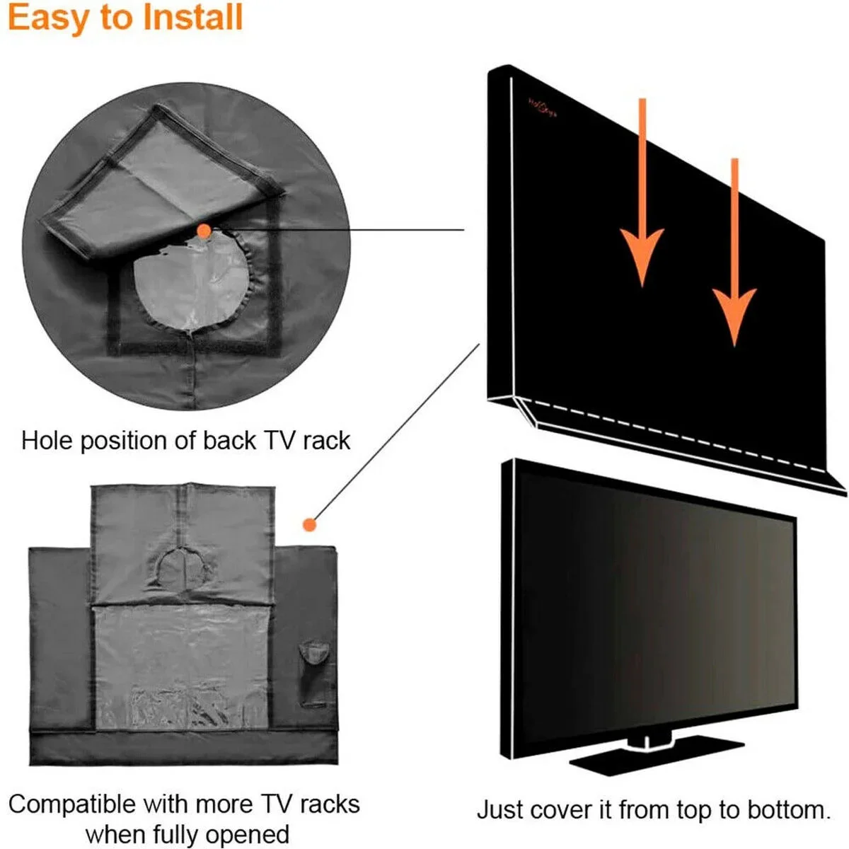 Waterproof TV Cover 22" to 52" LCD LED TV Protective Oxford Black Screen Outdoor Dustproof outdoor tv cover tv cover