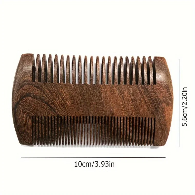 2pcs Women Men Use Green Sandalwood Pocket Beard & Hair Combs Comfortable Use Classic Style Handmade Natural Wood Comb