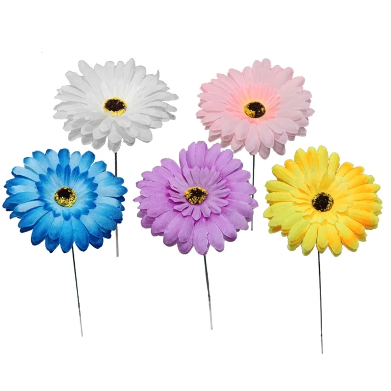 

5pcs African Chrysanthemums Stakes Ornament Art Crafts for Yard Lawn Home Decors