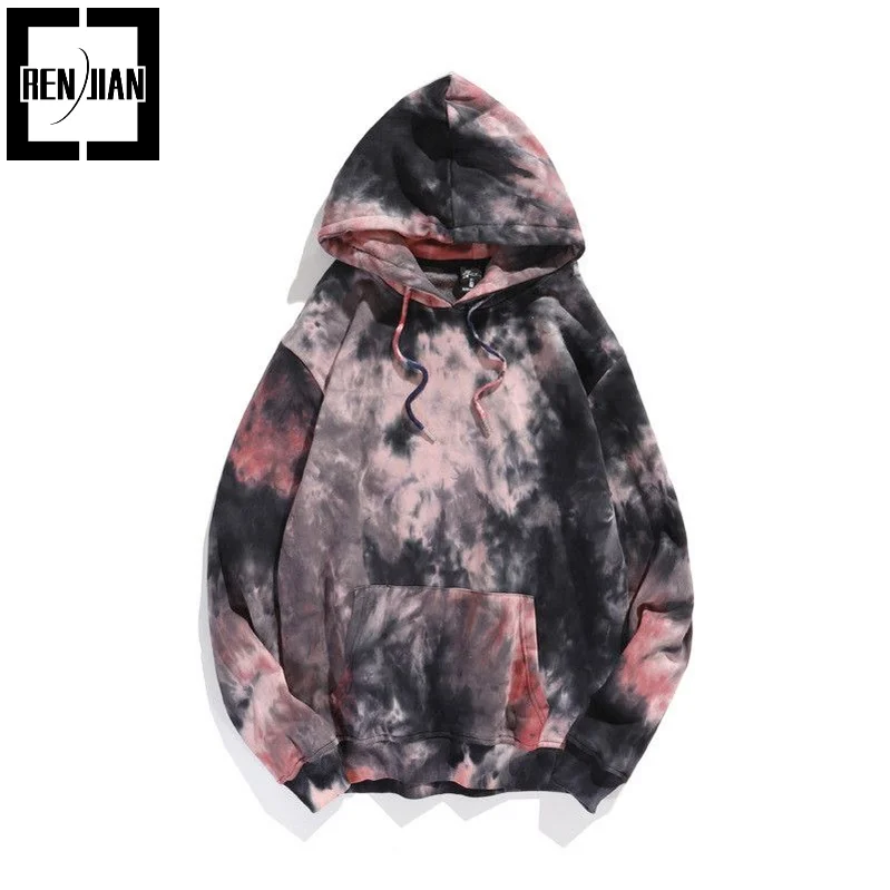 

Fashion Tie Dye Hoodies Oversized Hip Hop Hooded Sweatshirt Y2K Style Pullover Tops For Couples