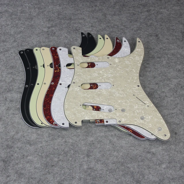 Pickguard HSS Weiße 1-lagige 8-Loch Pickguard (Kratzplatte) Für Vintage ST Gitarren, Passt Fender USA Precision Bass Pickguard