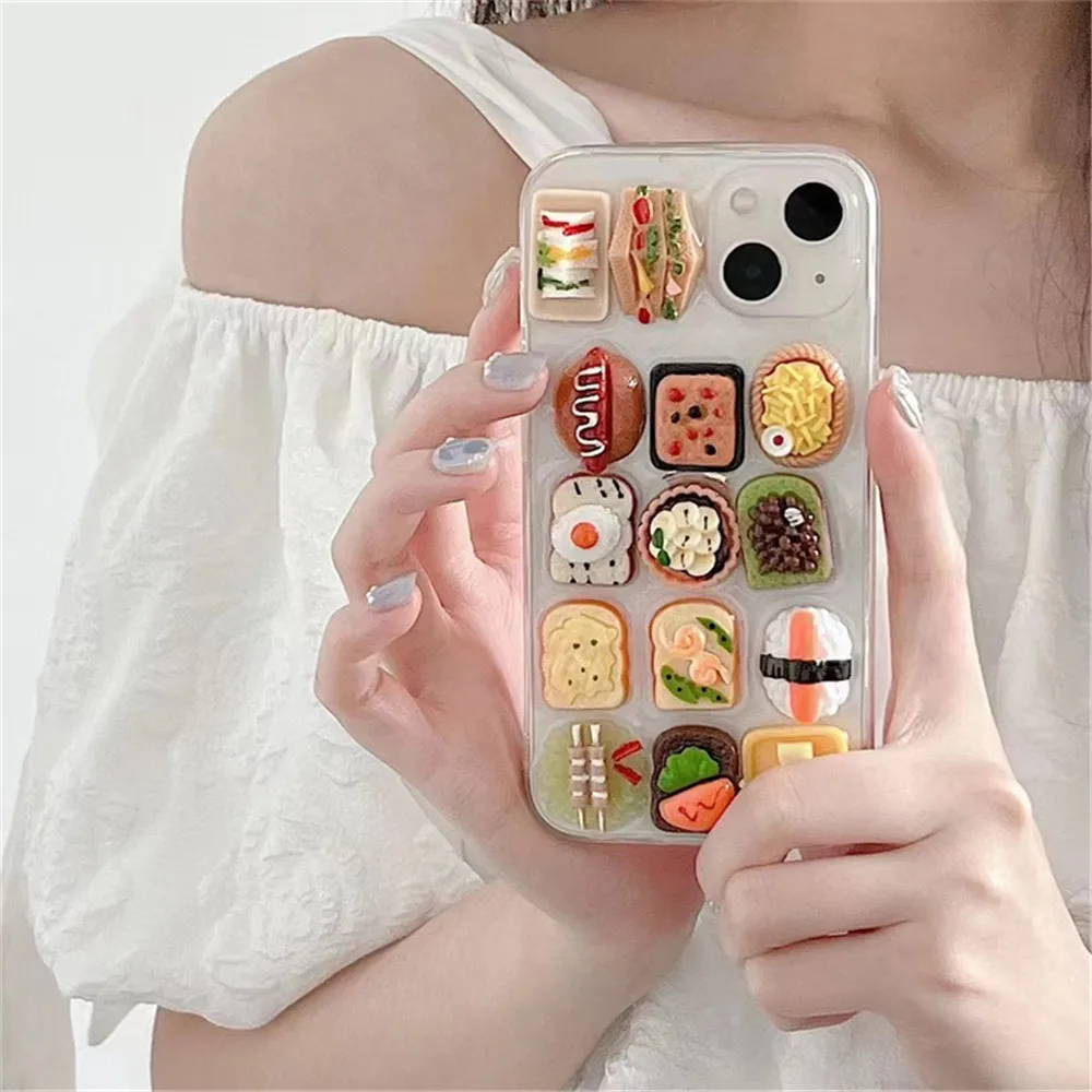 Cartoon 3D Stereo Sushi Phone Cases For iPhone 11 12 13 14