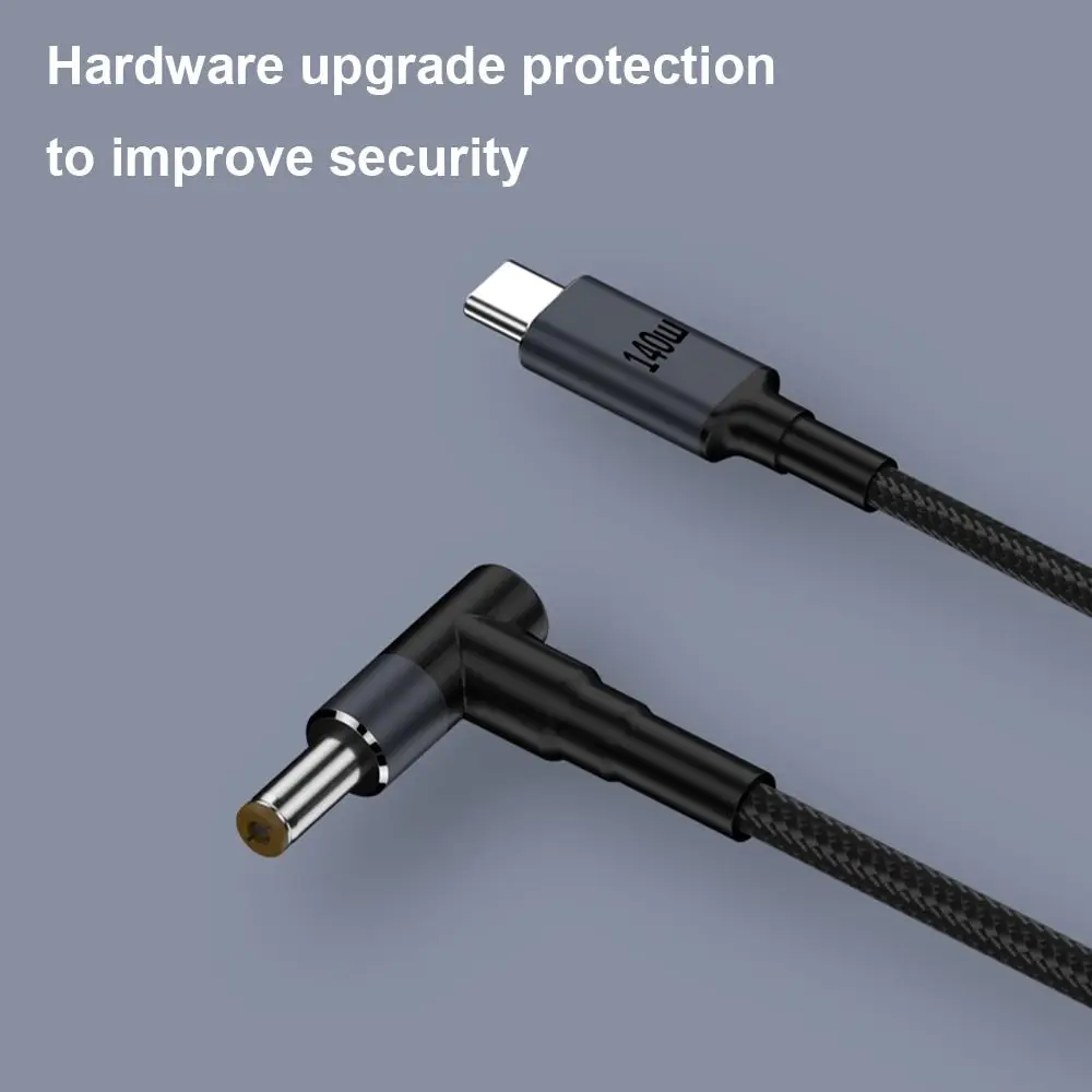 USB Type C to DC Cable, 180CM, PD 140W Laptop Power Supply Cord, 20V 7A Fast Charging Converter Line
