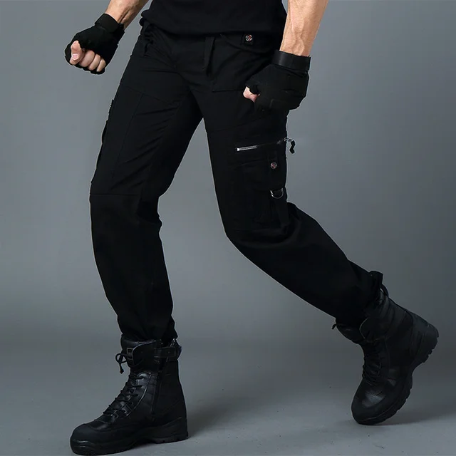 

Military Clothing Men's Tactical Pants Cotton Army Style Trousers Knee Zipper Pocket Male Cargo Pants 2023 New Casual Joggers