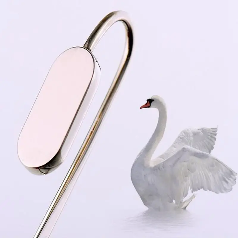 Zinc Alloy Bookmark Swan Neck Oval Metal Book Marker Hanger Clip Reading Page Holder Stationery Office Supply Gift
