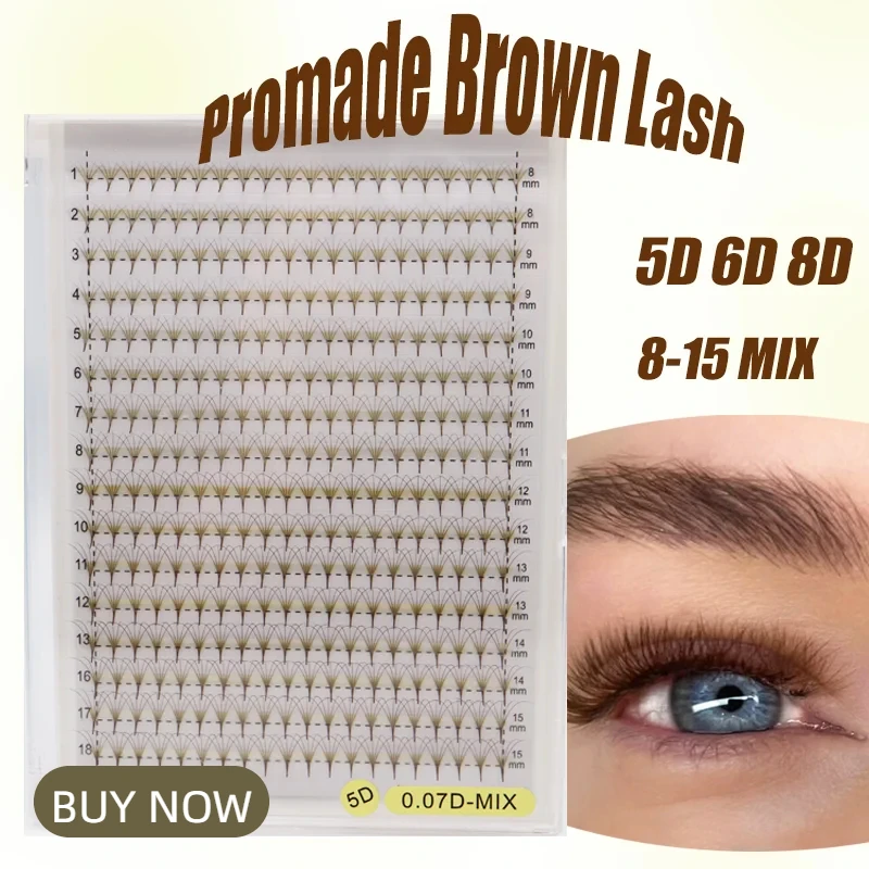 Description Picture 5 of item240PCS 30D Cluster Lashes 9-14mm Mix 0.07mm Dark Light Brown Soft Volume Makeup Tool DIY At Home Natural Look Eyelash Extension