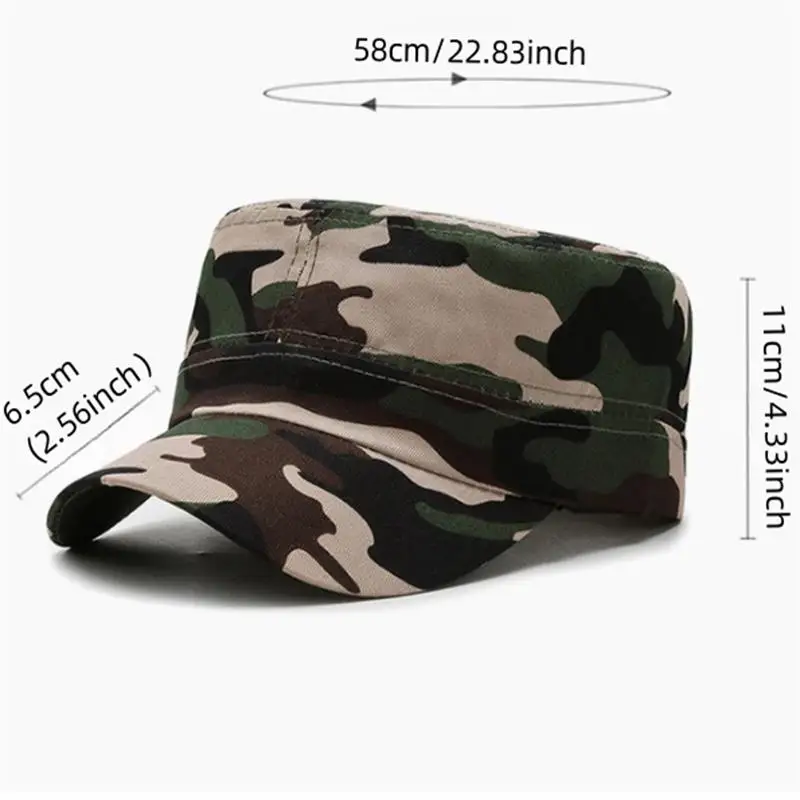 Camouflage Flat Cap Baseball Hat Adjustable Sunshade Hat For Women Men Outdoor Sport Caps