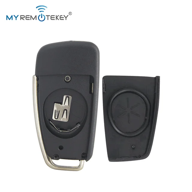 กุญแจรีโมทรถยนต์แบบพับได้ MYREMOTEKEY รุ่น 8P0 837 220 D สำหรับรถยนต์ออดี้ A3 TT ปี 2006 - 2013 ความถี่ 434 MHz ชิป ID48 หัวกุญแจ HU66 3 ปุ่ม 6