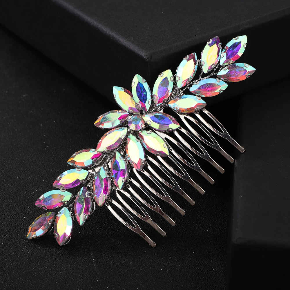 Rhinestone Wedding Hair Comb For Women Trendy Handmade Bridal Headpiece Accessories Party Head Jewelry Ornaments Bride Tiaras