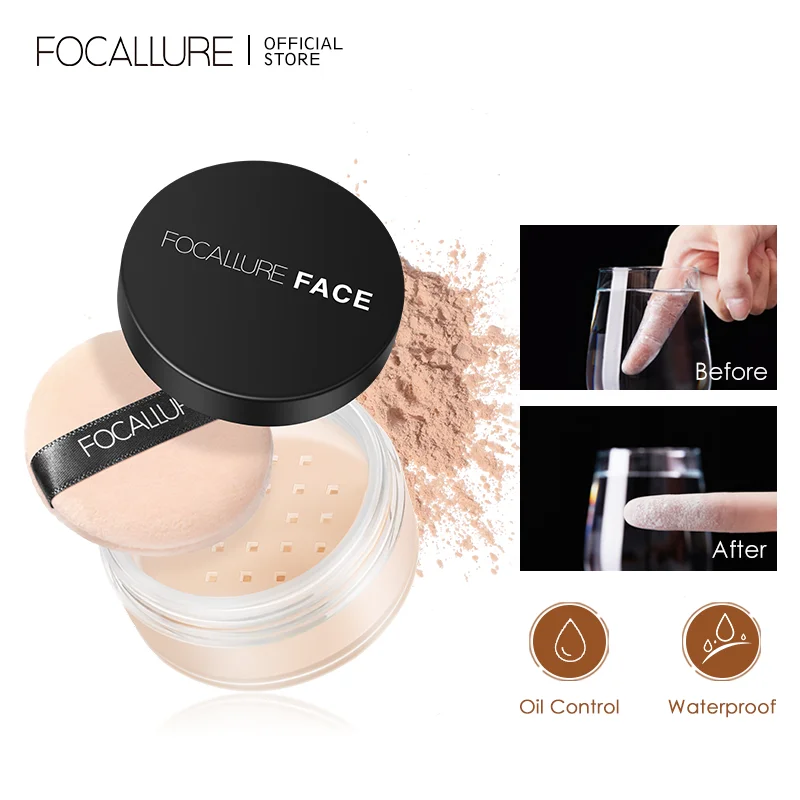 FOCALLURE Face Powder Waterproof Long-lasting 9 Colors Oil-control Matte Translucent Makeup Setting Powder Women Cosmetics setting powder