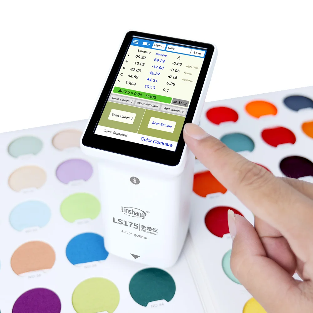 LS175 Colorimeter Fabric Metal Color Checker Colorimeter 45&deg;/0&deg; With Large Measuring Touch Screen With APP PC Software