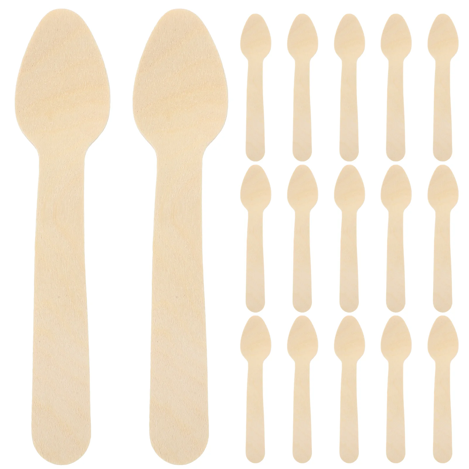 100 Pcs Cake Dessert Wooden Spoon Unique Spoons Ice Cream Scoop Stirring Mini for Craft