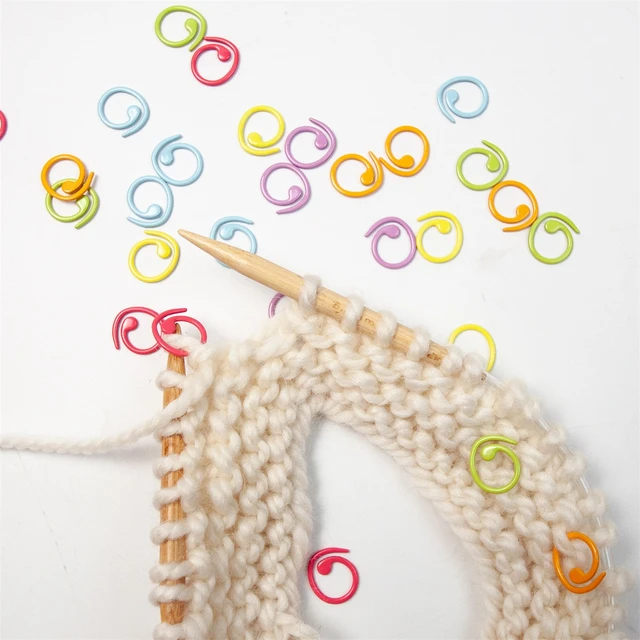 30PCS Colorful Spiral Knitting Stitch Markers Buckle Metal Open